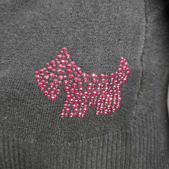 Y2K Joshua Perets Mini Sweater Dress size XS Black Pink Rhinestones Emo Mcbling - Picture 8 of 12